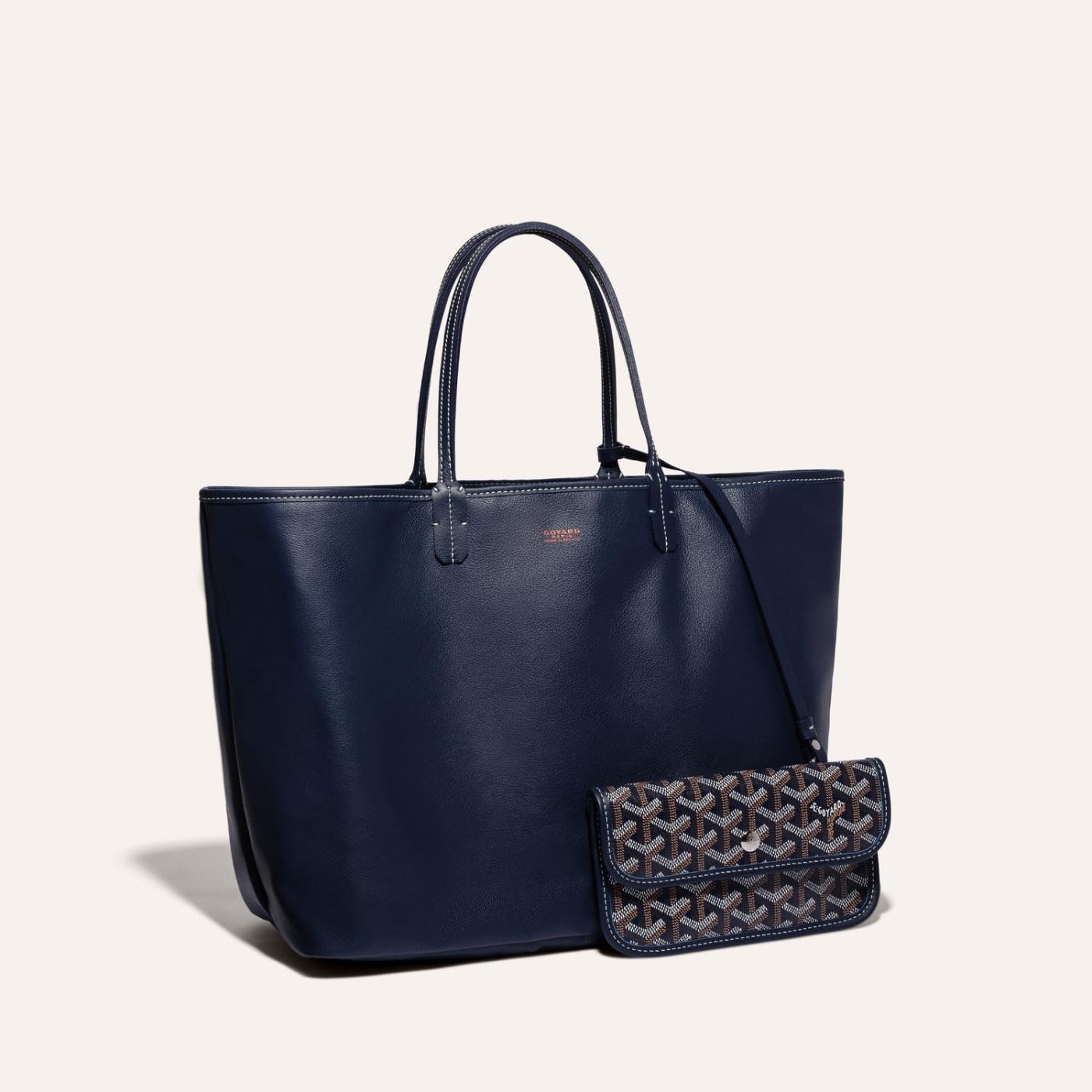 Goyard Goyardine Navy Blue Anjou PM Reversible Tote Bag Palladium Hardware - Image 1